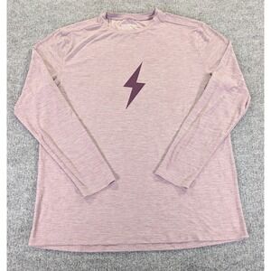Bruce Bolt Long Sleeve Performance Shirt Mens Medium Purple Heathered Logo Tee